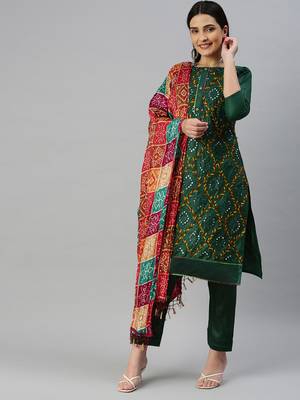 Green embroidered cotton salwar 1
