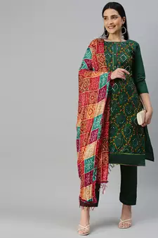 Green embroidered cotton salwar