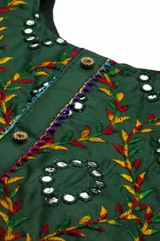 Green embroidered cotton salwar