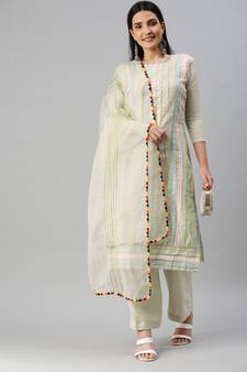 White embroidered cotton salwar