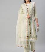 White embroidered cotton salwar
