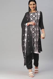 Black embroidered georgette salwar