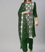 Green embroidered georgette salwar