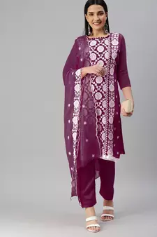Multicolor embroidered georgette salwar
