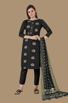 Black woven cotton salwar