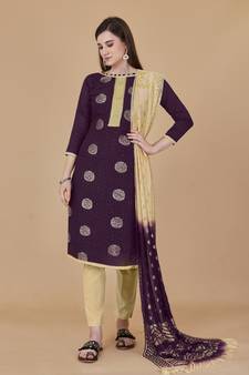 Multicolor woven cotton salwar
