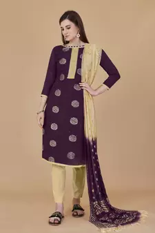 Multicolor woven cotton salwar