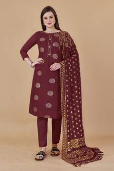 Multicolor woven cotton salwar