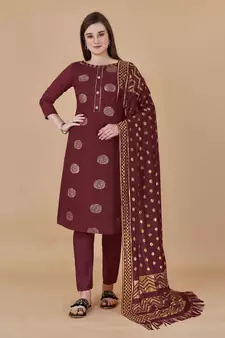 Multicolor woven cotton salwar