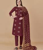 Multicolor woven cotton salwar