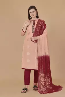 Multicolor woven cotton salwar
