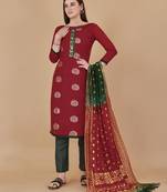 Red woven cotton salwar