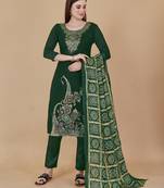Green woven jacquard salwar