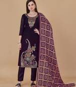 Purple woven jacquard salwar