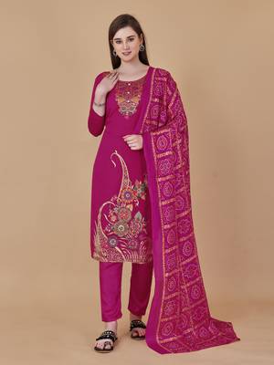 Pink woven jacquard salwar 1