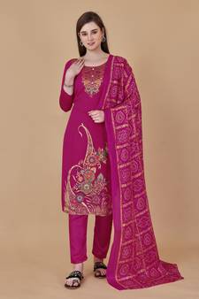 Pink woven jacquard salwar