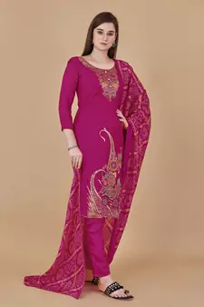 Pink woven jacquard salwar