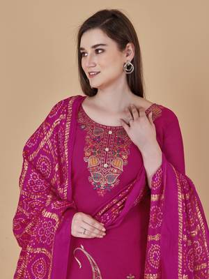 Pink woven jacquard salwar 4