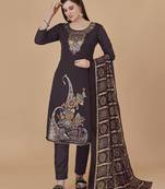 Brown woven jacquard salwar