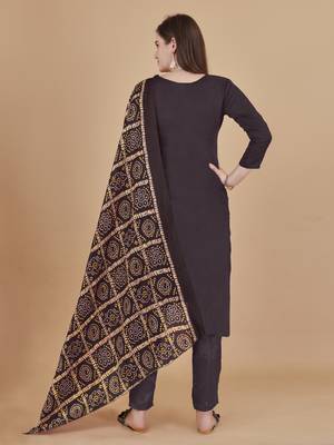 Brown woven jacquard salwar 3