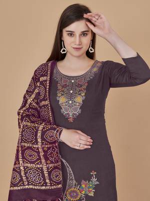 Brown woven jacquard salwar 4
