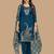 Blue woven jacquard salwar