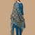 Blue woven jacquard salwar