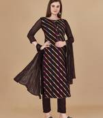 Brown woven jacquard salwar