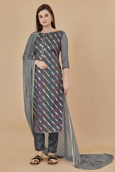 Grey woven jacquard salwar