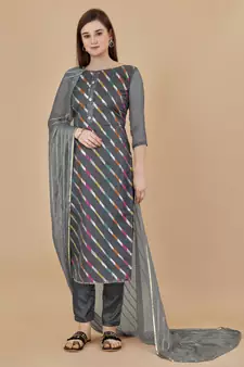 Grey woven jacquard salwar