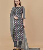 Grey woven jacquard salwar
