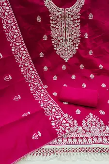 Multicolor embroidered cotton salwar