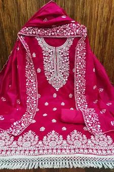 Multicolor embroidered cotton salwar