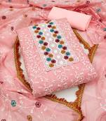 Pink embroidered chanderi salwar