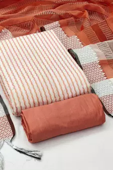 Multicolor woven cotton salwar