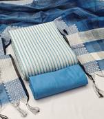 Multicolor woven cotton salwar