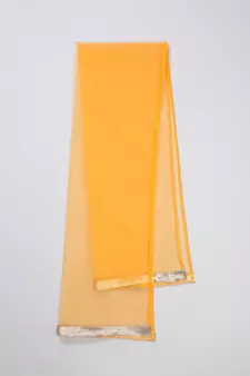 Yellow hand woven silk blend girls-top-bottom
