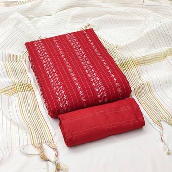 Red woven cotton salwar 1