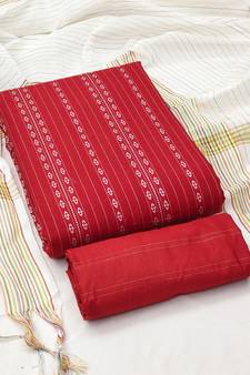 Red woven cotton salwar