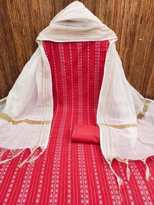 Red woven cotton salwar 3