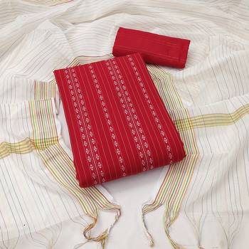 Red woven cotton salwar 4