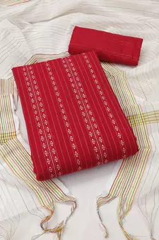 Red woven cotton salwar