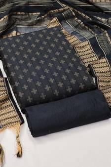 Black woven cotton salwar