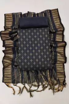 Black woven cotton salwar