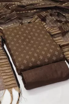 Brown woven cotton salwar