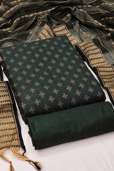 Green woven cotton salwar