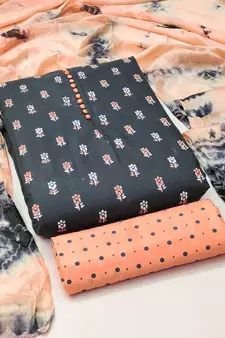 Black woven cotton salwar
