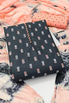 Black woven cotton salwar