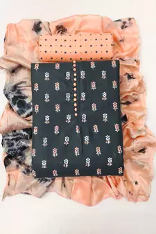 Black woven cotton salwar