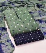 Green woven cotton salwar